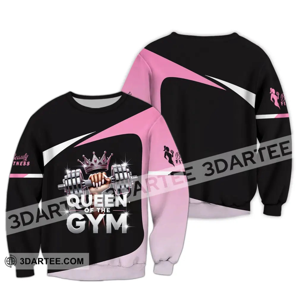 Woman Shirt Custom Name Gym Queen Of The T-Shirt Long Sleeve / S T-Shirt