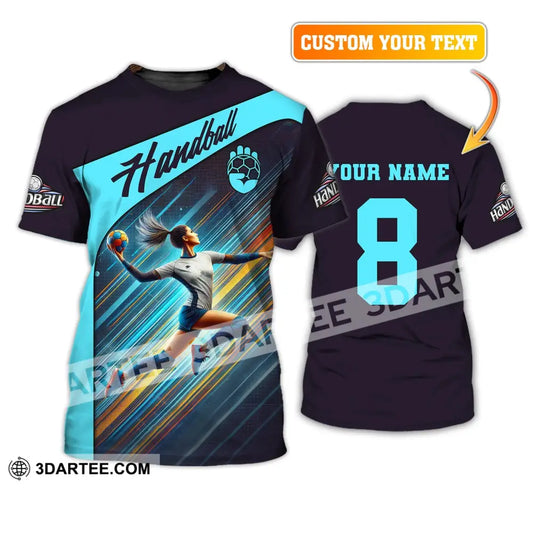 Woman Shirt Custom Name Handball T-Shirt Hoodie For Players