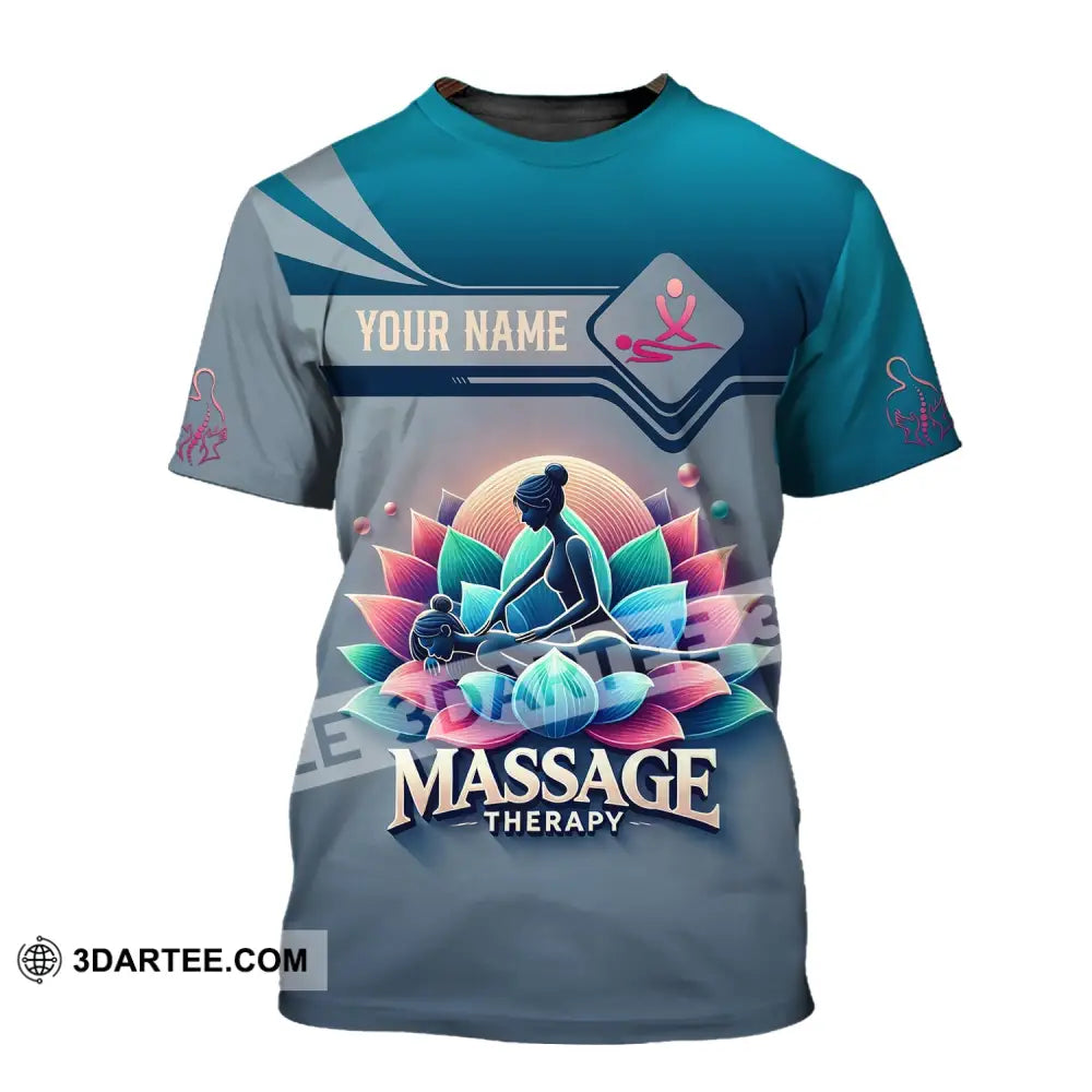 Woman Shirt Custom Name Massage Therapist T-Shirt For Therapists Uniform / S T-Shirt