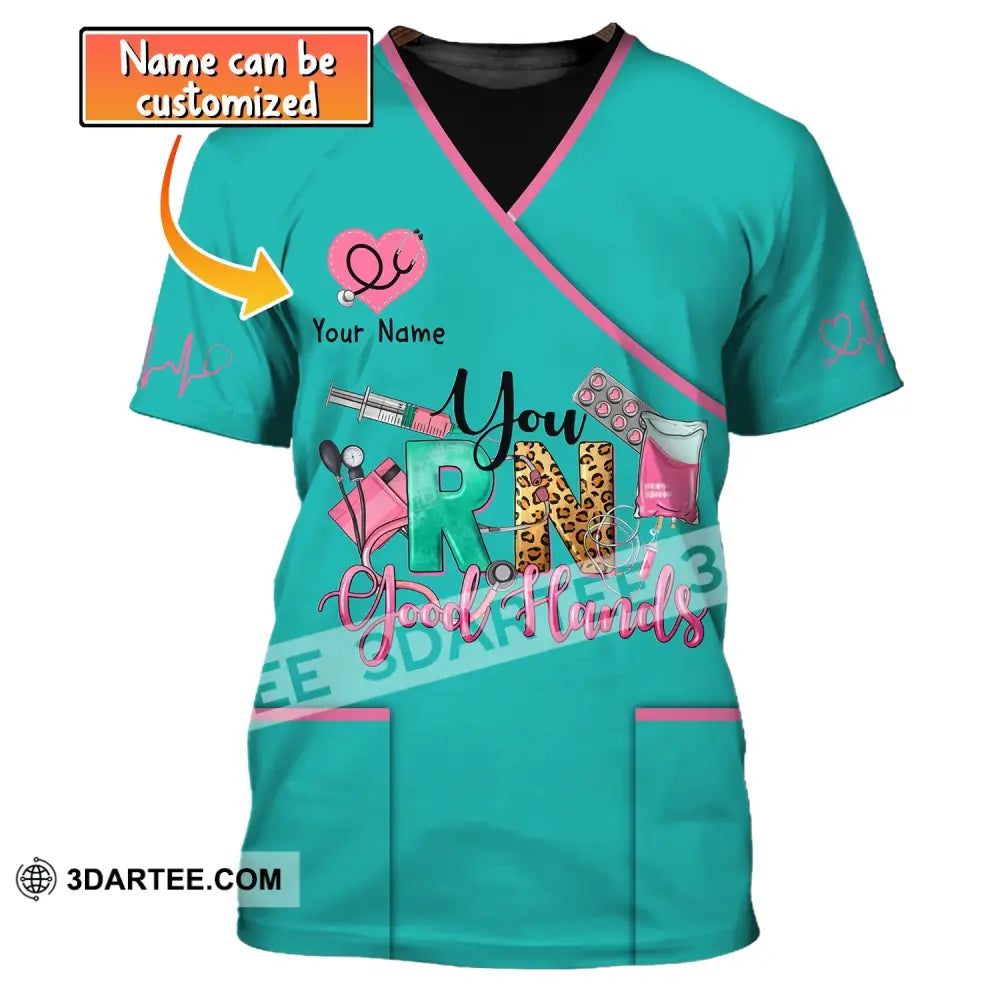 Woman Shirt Custom Name Nurse T-Shirt Rn Life Tee For Nurses