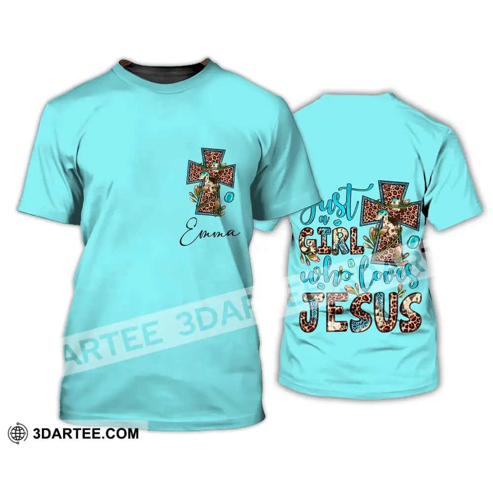 Woman Shirt - Custom Name T-Shirt Just A Girl Who Loves Jesus / S T-Shirt