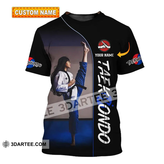 Woman Shirt Custom Name Taekwondo Hoodie Polo Long Sleeve Gift For Lovers T-Shirt