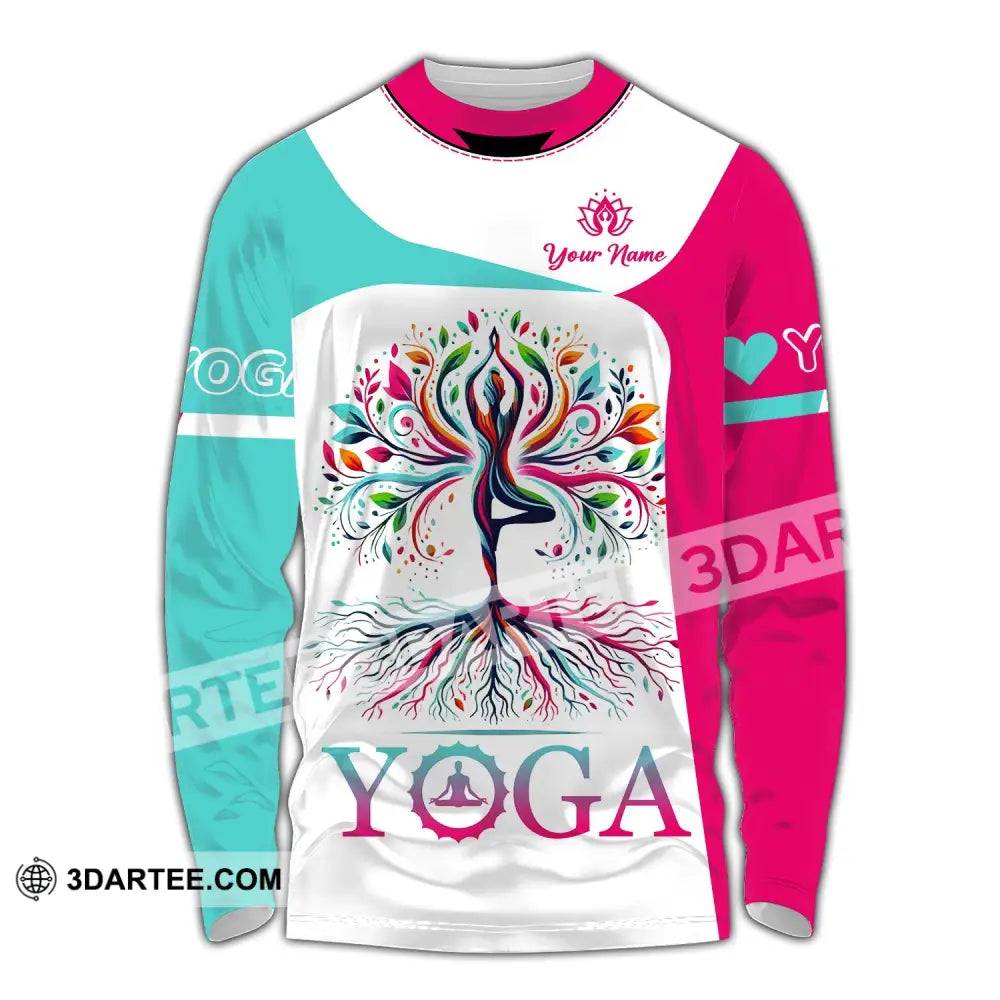 Woman Shirt Custom Name Yoga T-Shirt Hoodie Long Sleeve Gift For Lover / S T-Shirt