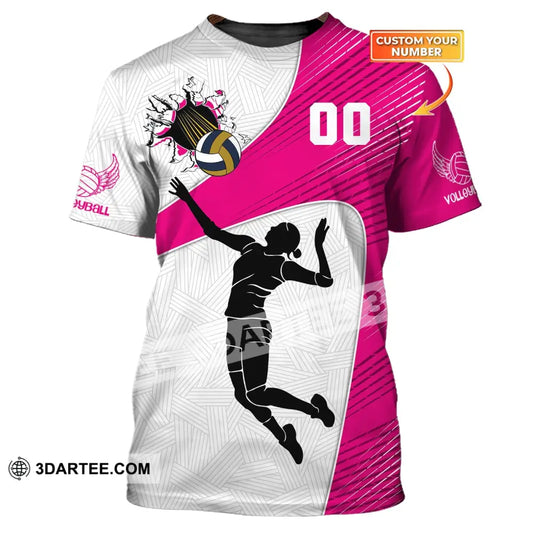 Woman Shirt Custom Number Volleyball T-Shirt For Team Gift Players