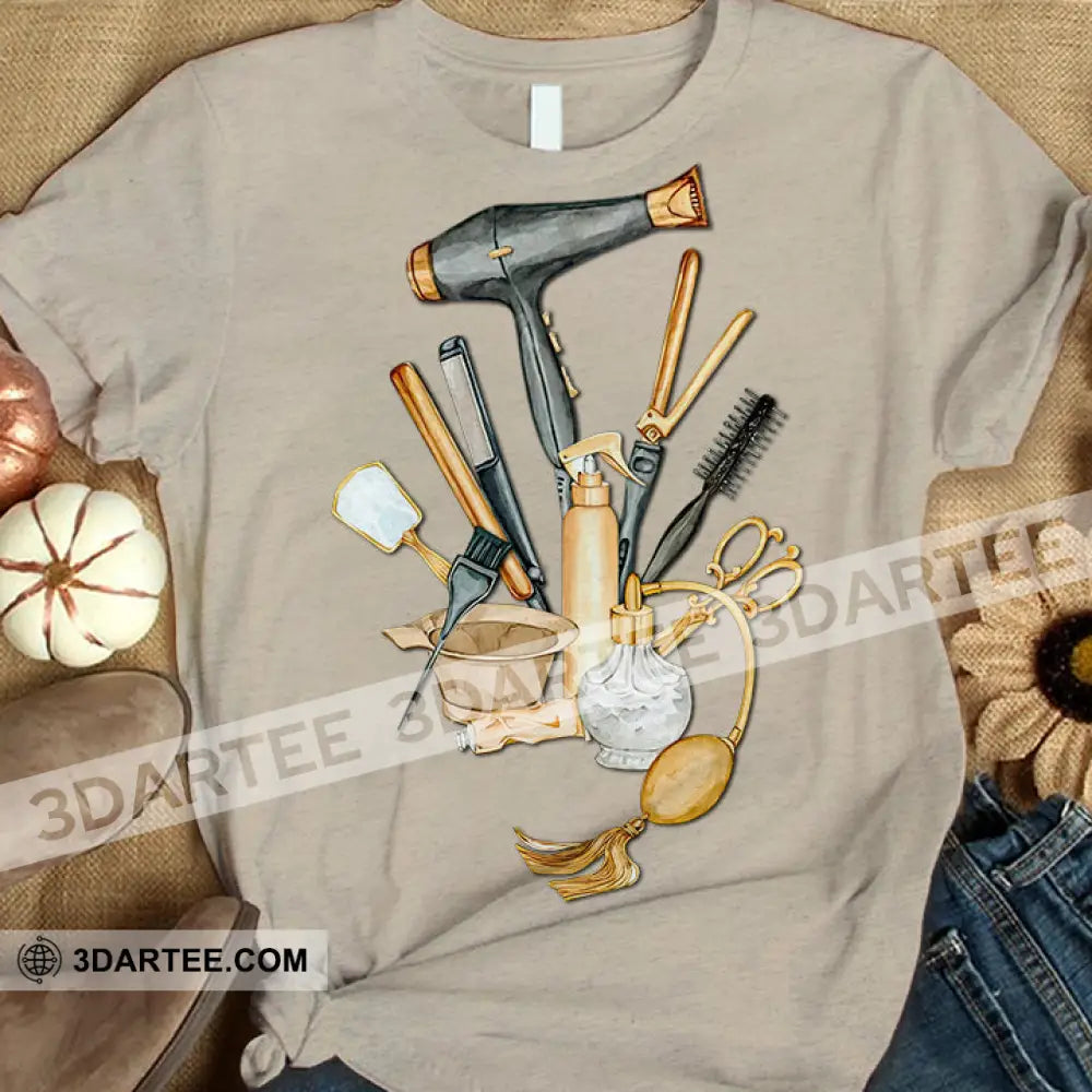 Woman T-Shirt Hairdresser Tshirt Shirt For Hairstylists Classic Tee / Beige S T-Shirt