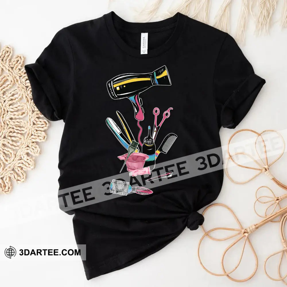 Woman T-Shirt Hairdresser Tshirt Shirt For Hairstylists Classic Tee / Black S T-Shirt