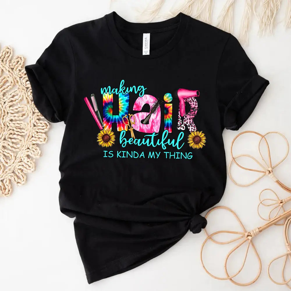 Woman T-Shirt Hairdresser Tshirt Shirt For Hairstylists Classic Tee / Black S T-Shirt