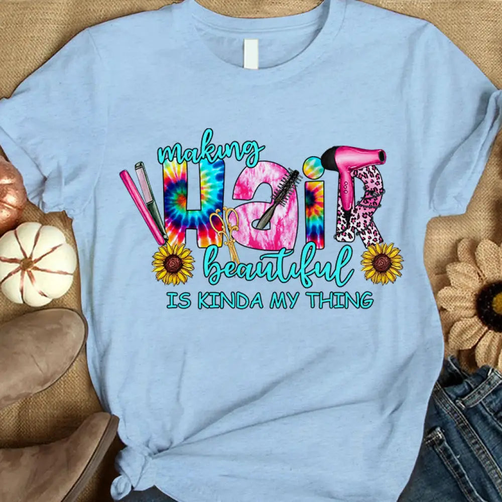 Woman T-Shirt Hairdresser Tshirt Shirt For Hairstylists Classic Tee / Blue S T-Shirt