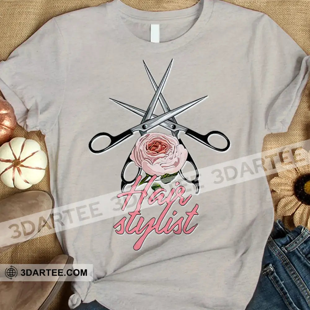 Woman T-Shirt Hairdresser Tshirt Shirt For Hairstylists Classic Tee / Gray S T-Shirt