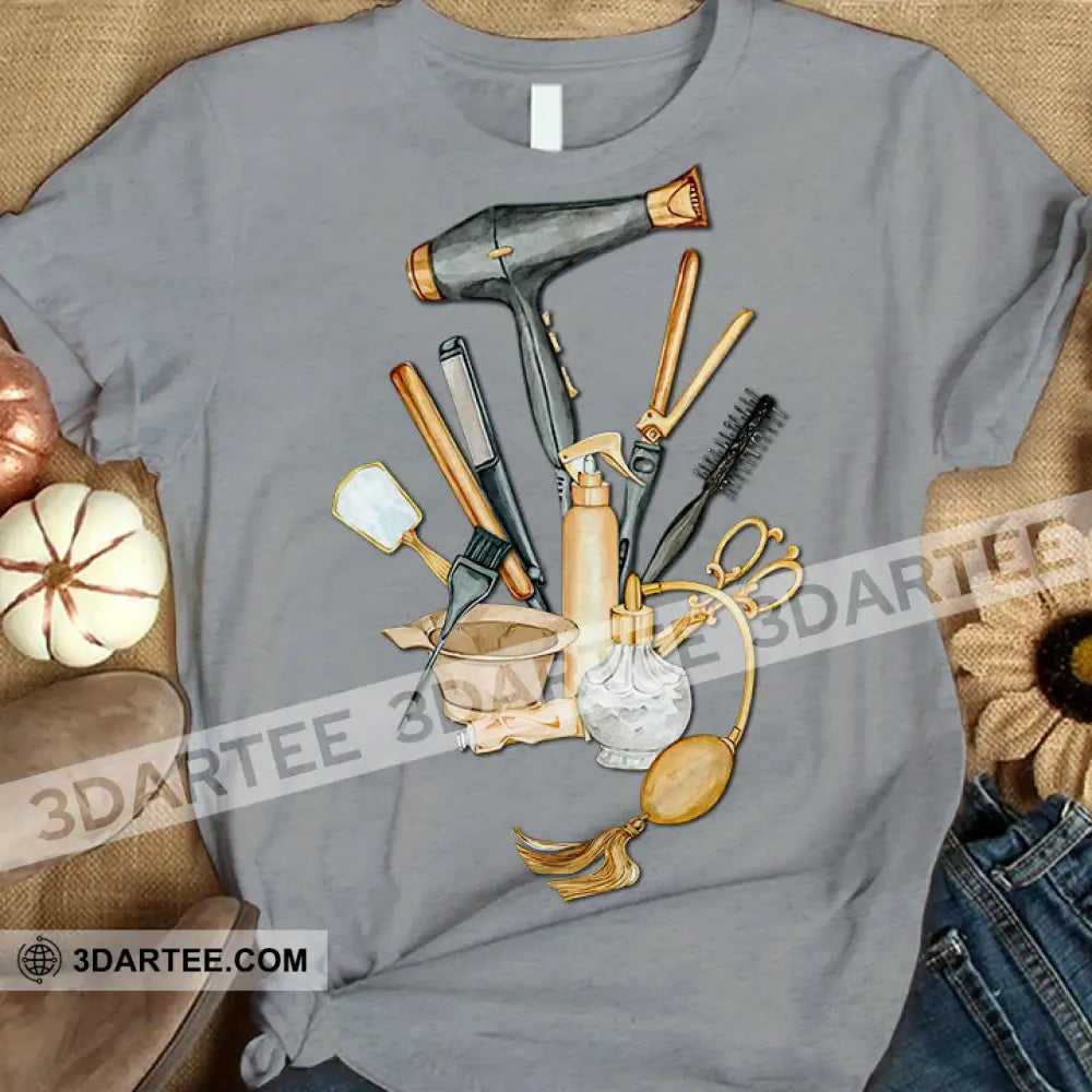 Woman T-Shirt Hairdresser Tshirt Shirt For Hairstylists Classic Tee / Gray S T-Shirt