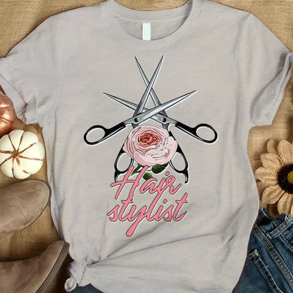 Woman T-Shirt Hairdresser Tshirt Shirt For Hairstylists Classic Tee / Gray S T-Shirt