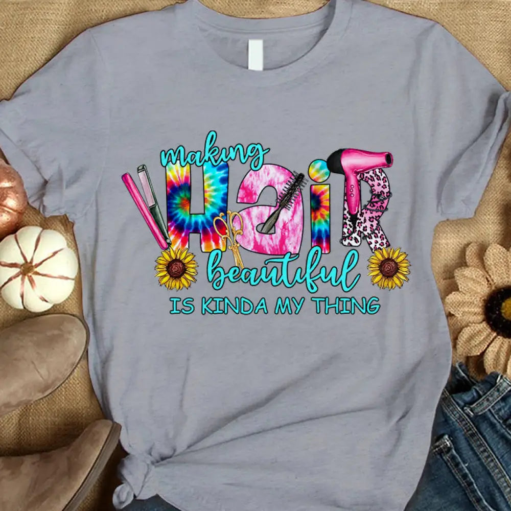 Woman T-Shirt Hairdresser Tshirt Shirt For Hairstylists Classic Tee / Gray S T-Shirt