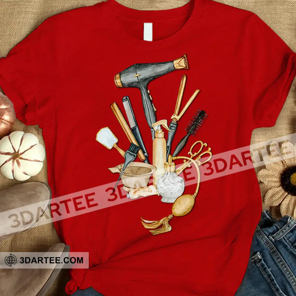 Woman T-Shirt Hairdresser Tshirt Shirt For Hairstylists Classic Tee / Red S T-Shirt