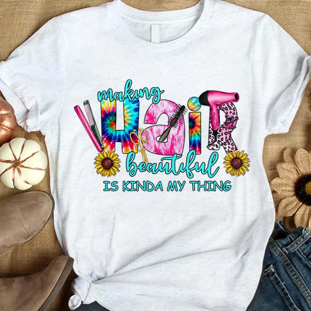 Woman T-Shirt Hairdresser Tshirt Shirt For Hairstylists Classic Tee / White S T-Shirt