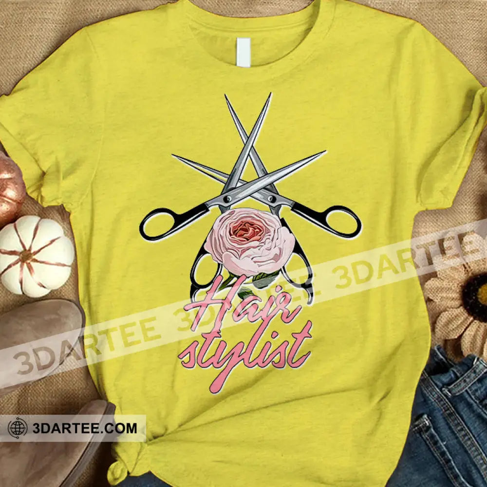 Woman T-Shirt Hairdresser Tshirt Shirt For Hairstylists Classic Tee / Yellow S T-Shirt