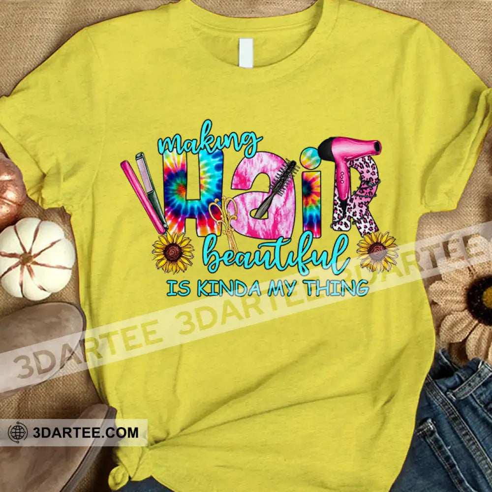 Woman T-Shirt Hairdresser Tshirt Shirt For Hairstylists Classic Tee / Yellow S T-Shirt