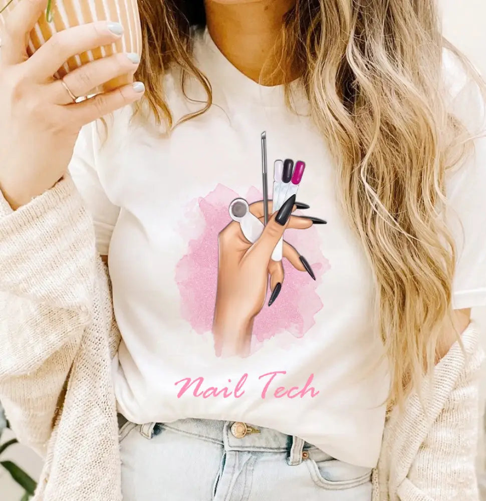 Woman T-Shirt Nail Tech Tshirt Shirt For Technician T-Shirt