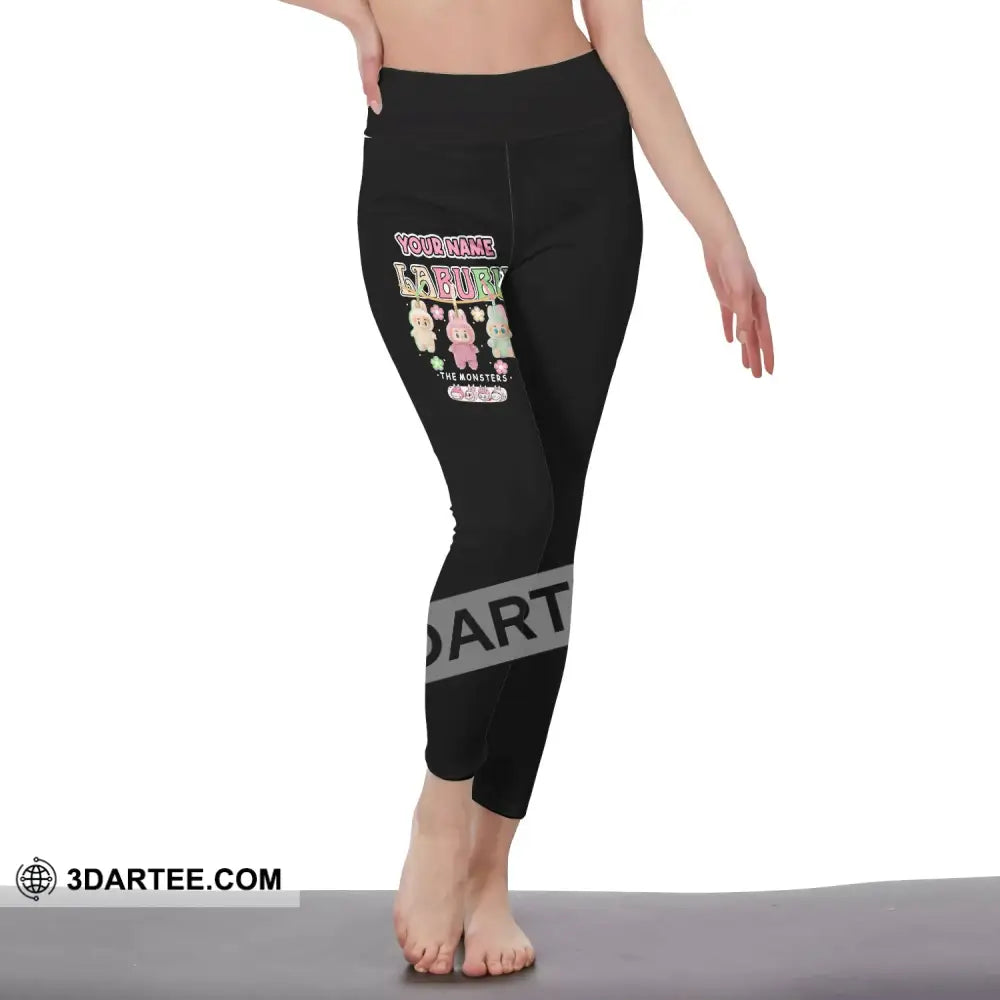 Women Leggings - Custom Text Leggings Labubu The Monsters Leggings Cute Collectible Gift Pants