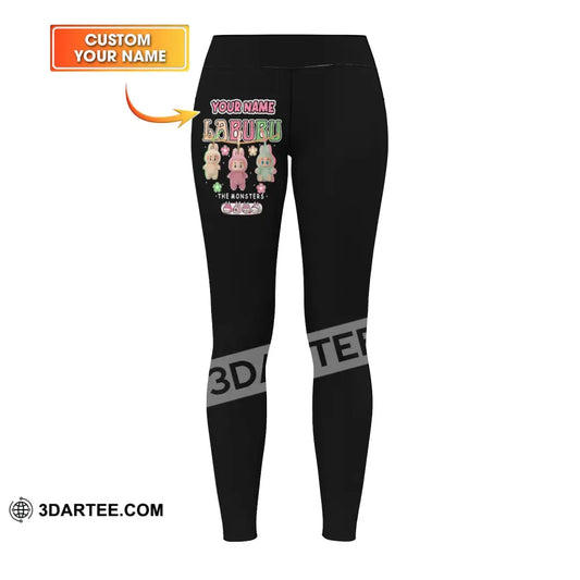 Women Leggings - Custom Text Leggings Labubu The Monsters Leggings Cute Collectible Gift S Pants