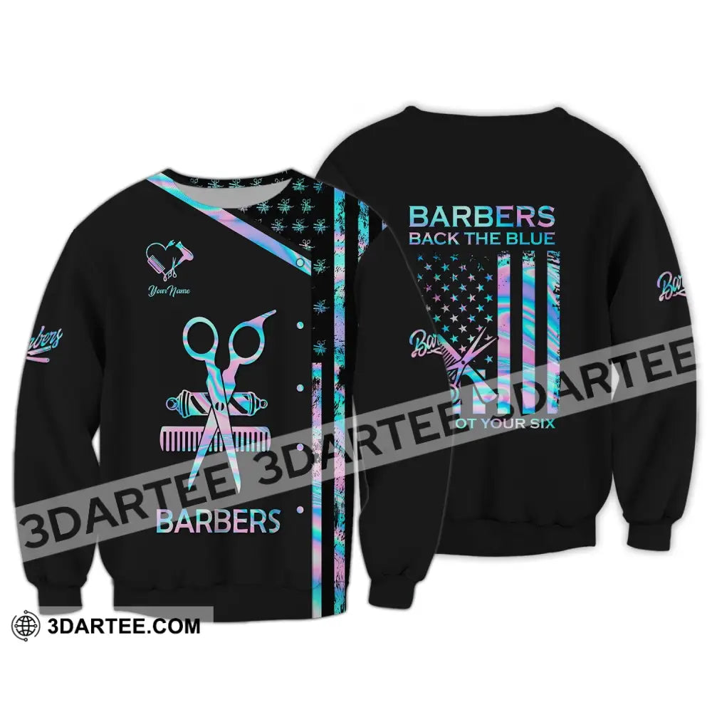 Women Shirt Barber Hairdresser Hoodie Sportwear Long Sleeve / S T-Shirt