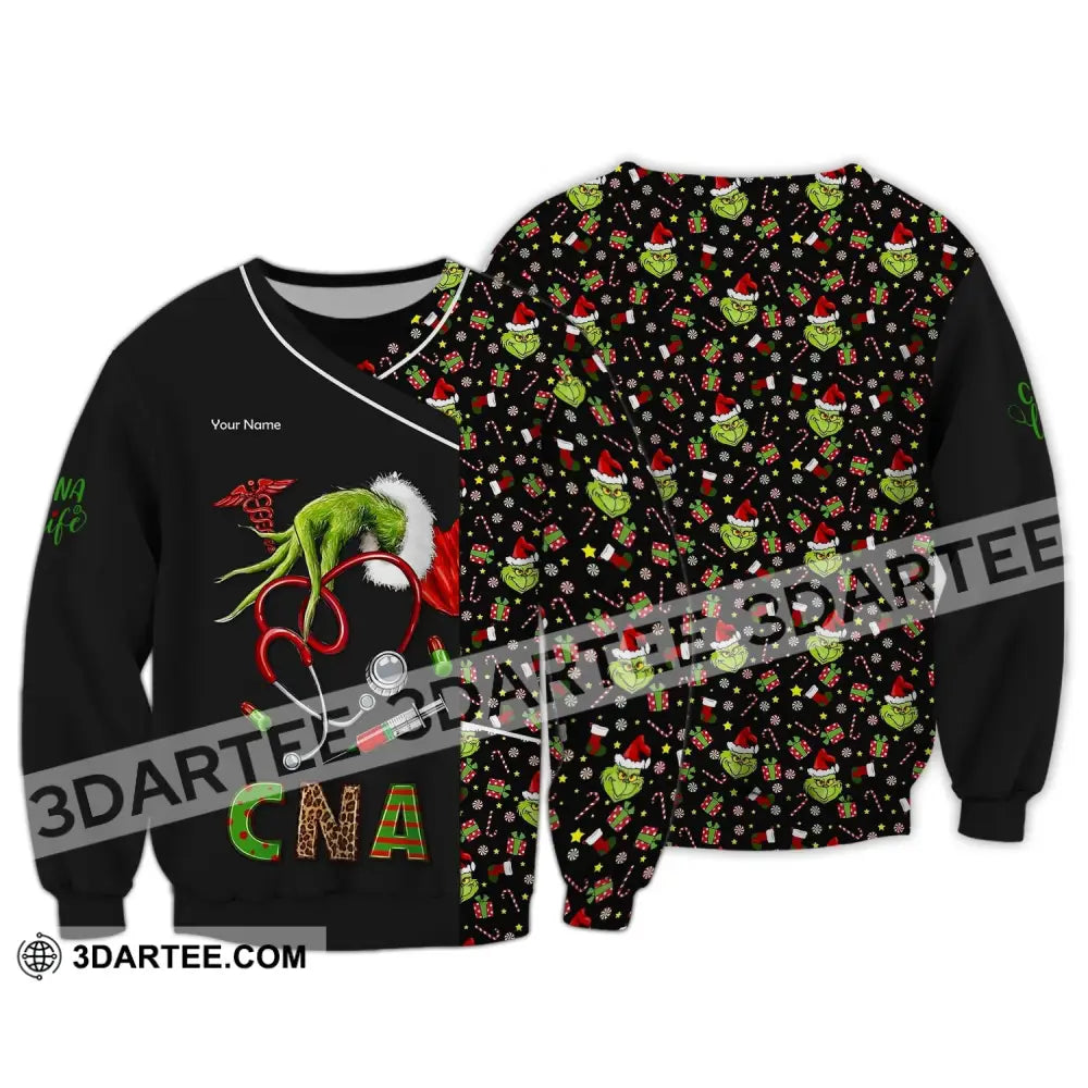 Women Shirt Cna Christmas Life T-Shirt Nurse Hoodie For Nurses Long Sleeve / S