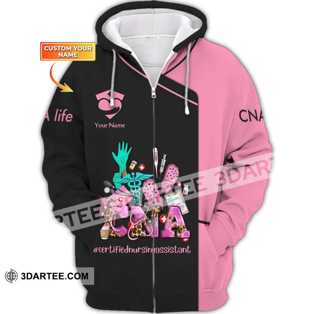 Women Shirt Cna Life T-Shirt For Nurses Zipper Hoodie / S