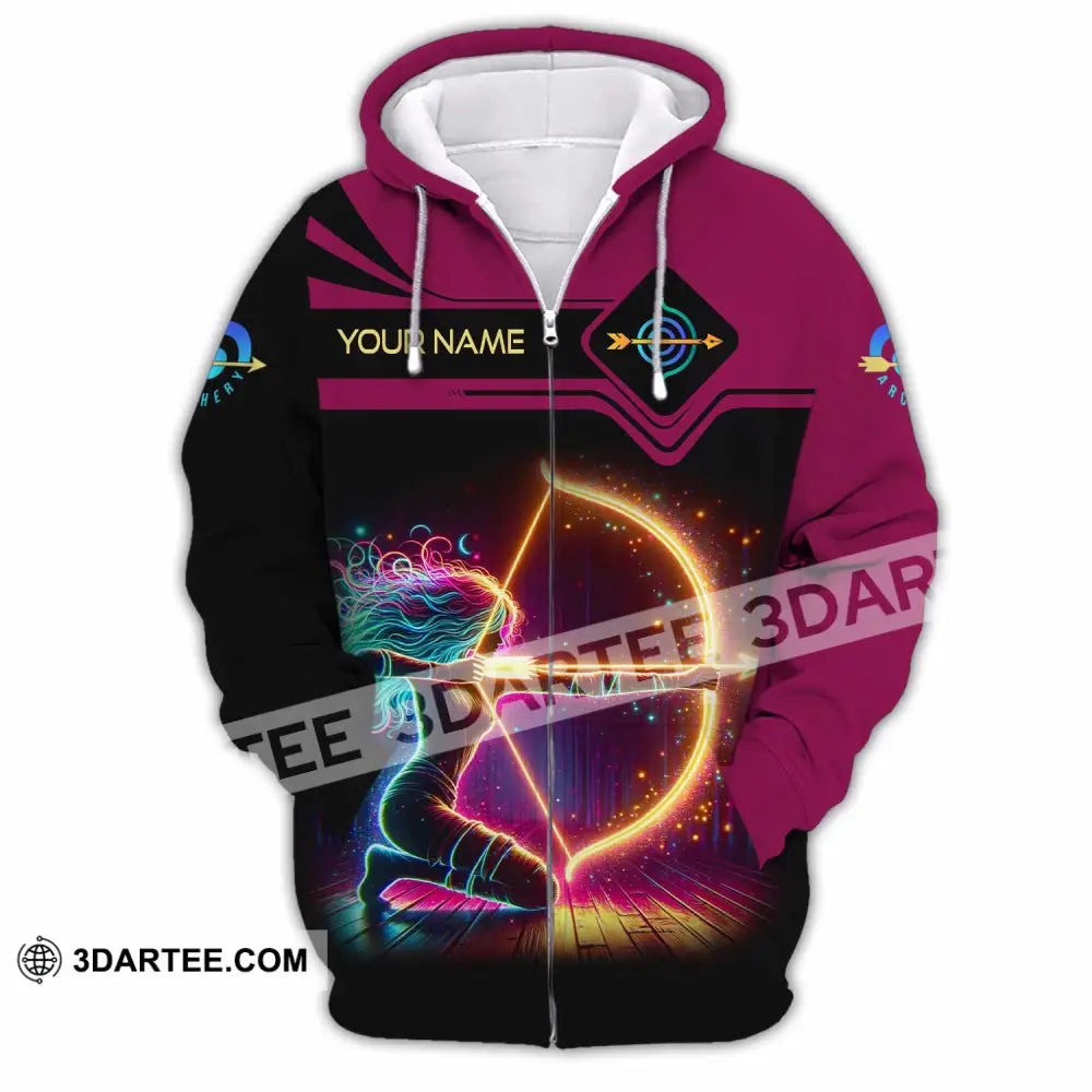 Women Shirt Custom Archery Shirt Zipper Hoodie / S T shirt
