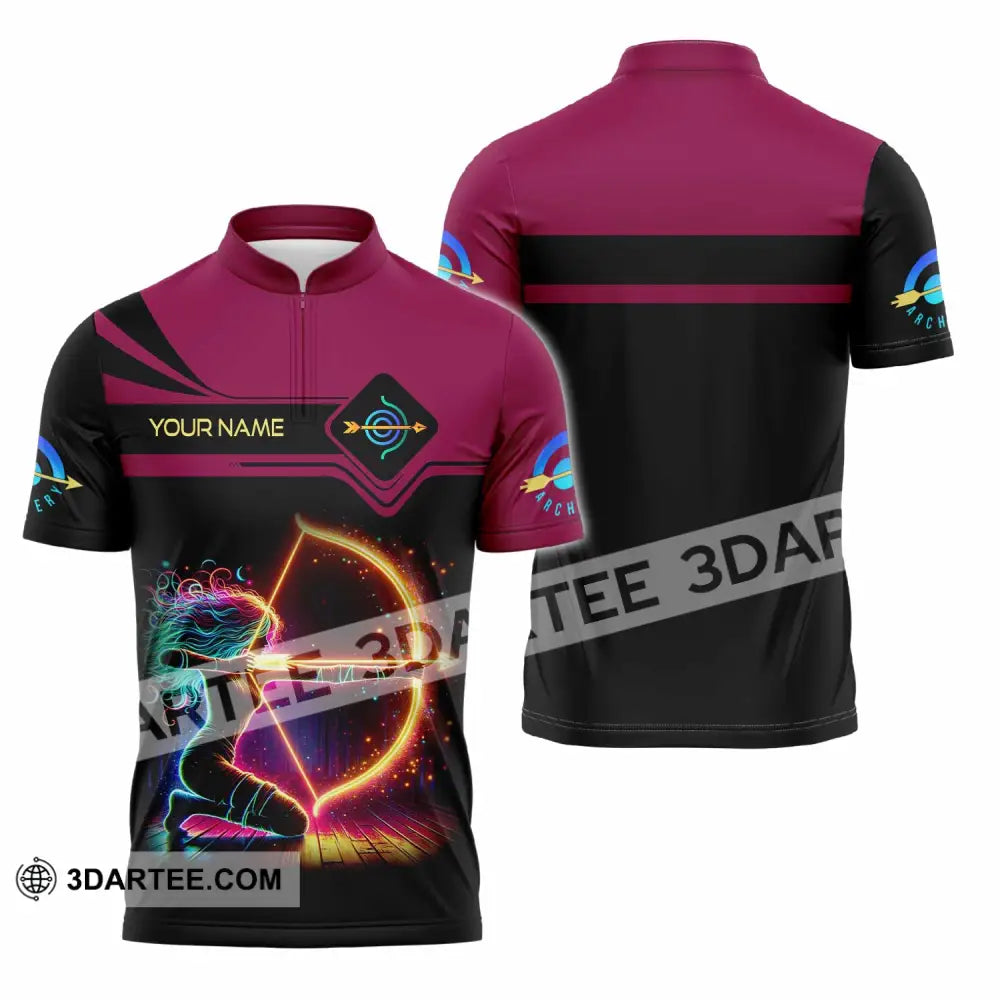 Women Shirt Custom Archery Shirt Zipper Polo Shirt / S T shirt