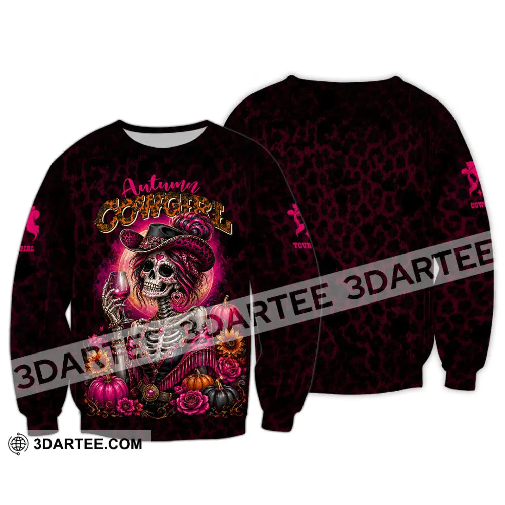 Women Shirt - Custom Autumn Cowgirl Shirt - Long Sleeve / S - T-shirt