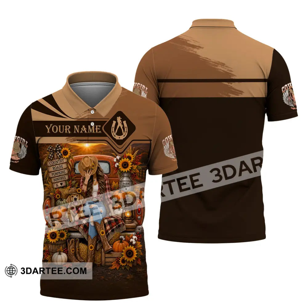 Women Shirt - Custom Autumn Cowgirl Shirt - Polo Shirt / S - T-shirt