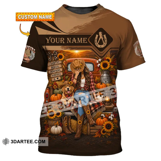 Women Shirt - Custom Autumn Cowgirl Shirt - T-shirt