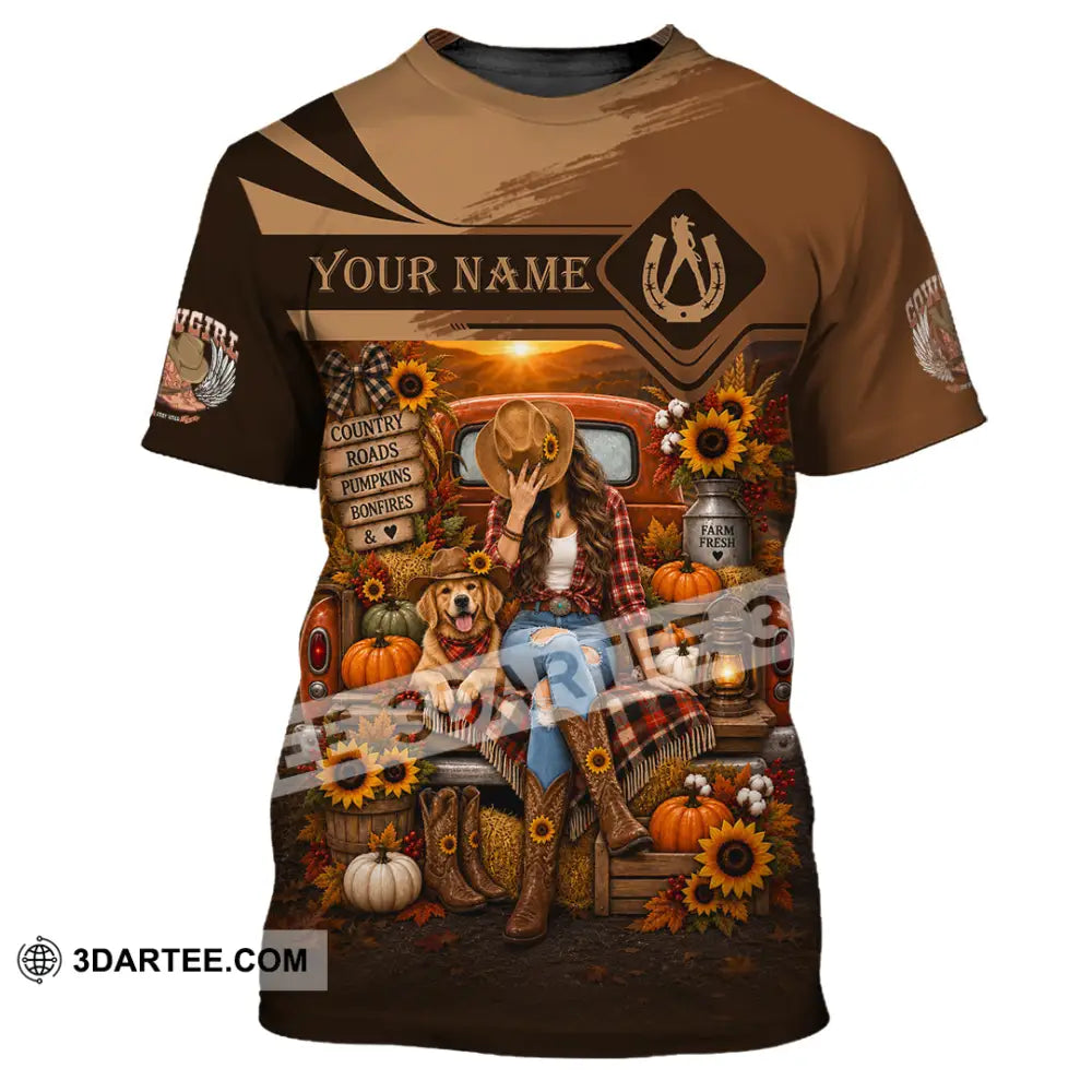 Women Shirt - Custom Autumn Cowgirl Shirt - T-Shirt / S - T-shirt
