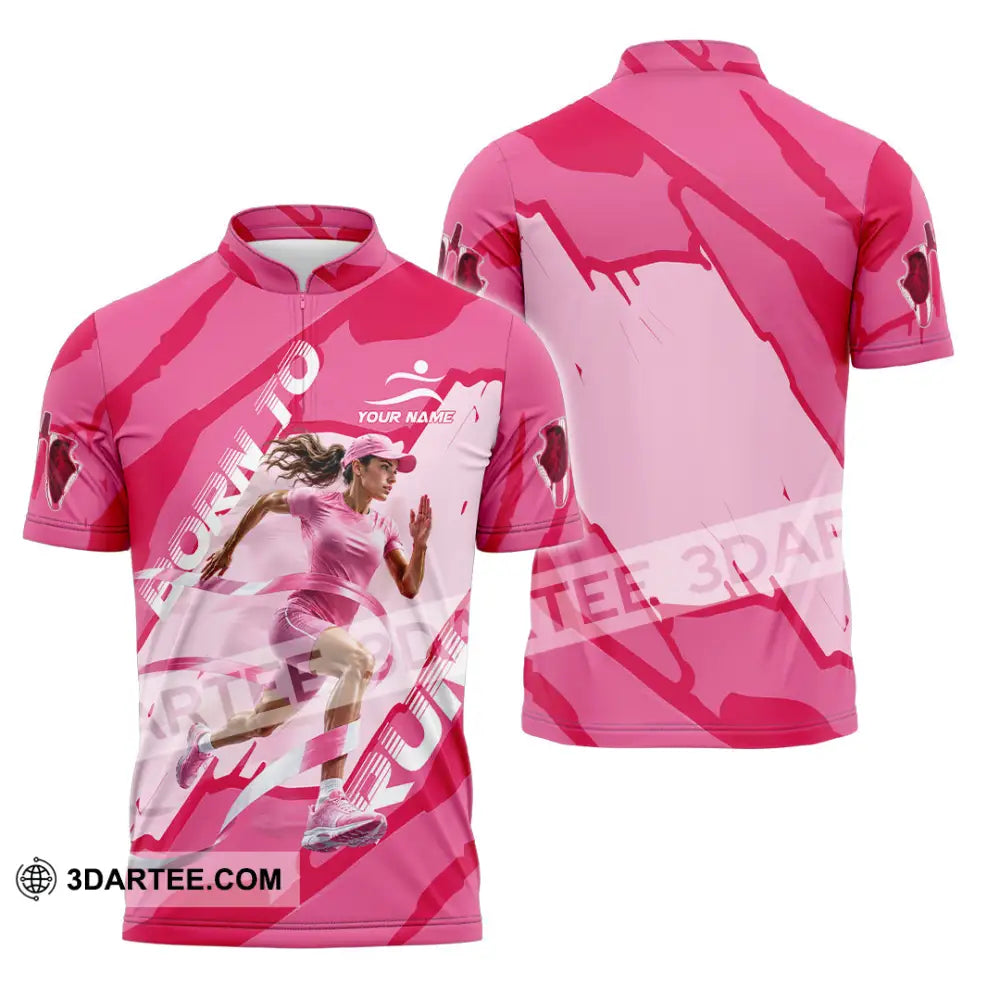 Women Shirt - Custom Born To Run Shirt - Zipper Polo Shirt / S - T-shirt