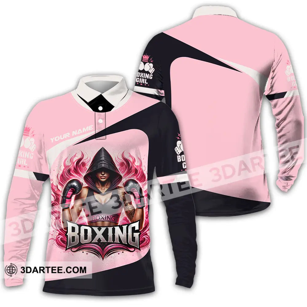 Women Shirt - Custom Boxing 3D Shirt Long Sleeve Polo / S T-shirt