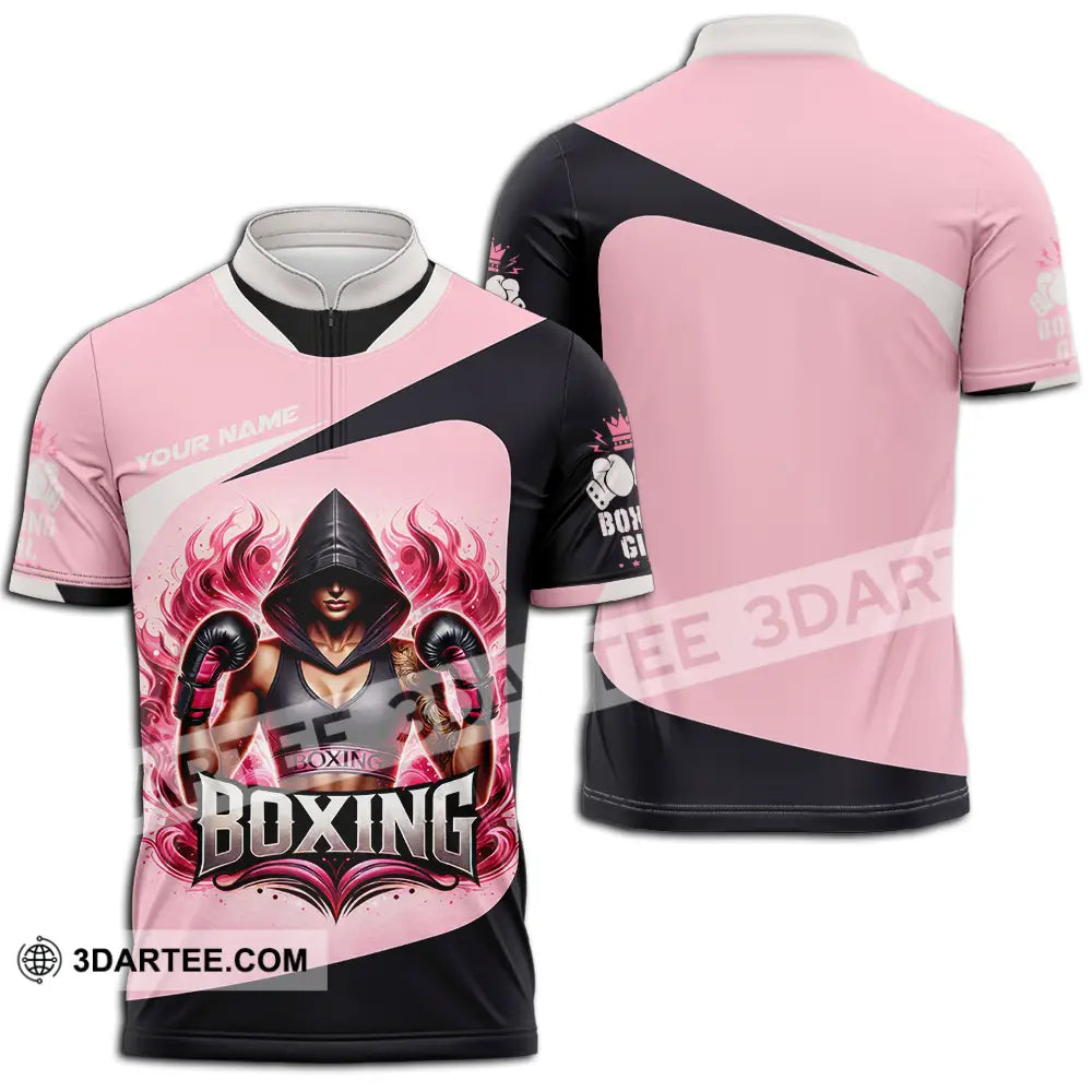 Women Shirt - Custom Boxing 3D Shirt Zipper Polo Shirt / S T-shirt