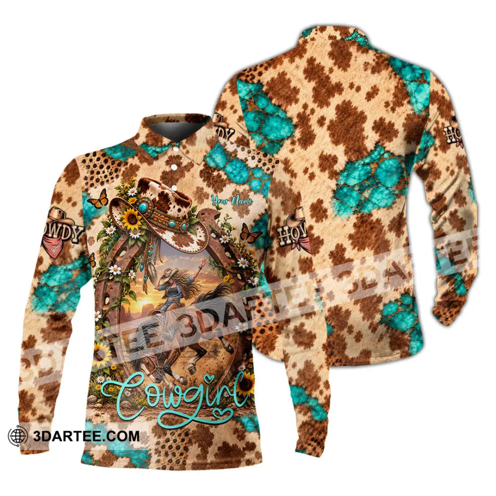 Women Shirt - Custom Cowgirl Shirt - Long Sleeve Polo / S - T-shirt