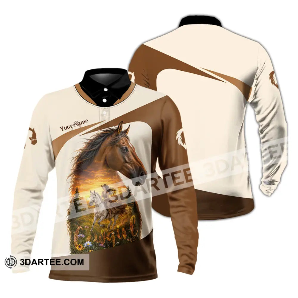Women Shirt - Custom Cowgirl Shirt - Long Sleeve Polo / S - T-shirt