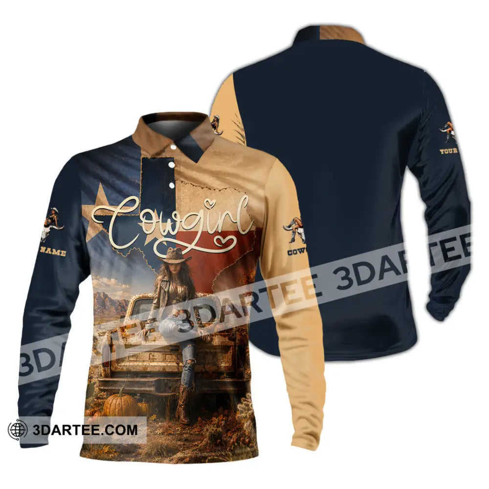 Women Shirt - Custom Cowgirl Shirt - Long Sleeve Polo / S - T-shirt