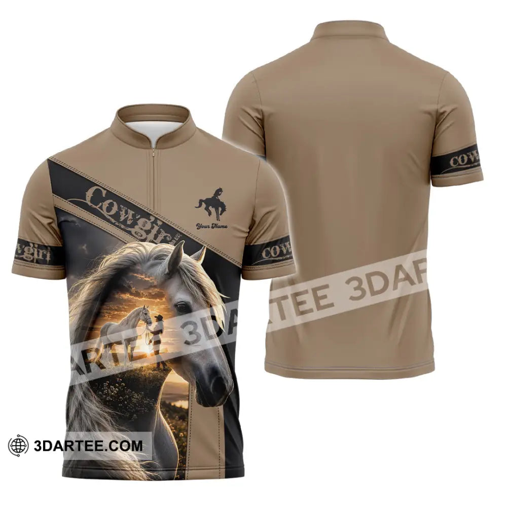 Women Shirt - Custom Cowgirl Shirt - Zipper Polo Shirt / S - T-shirt