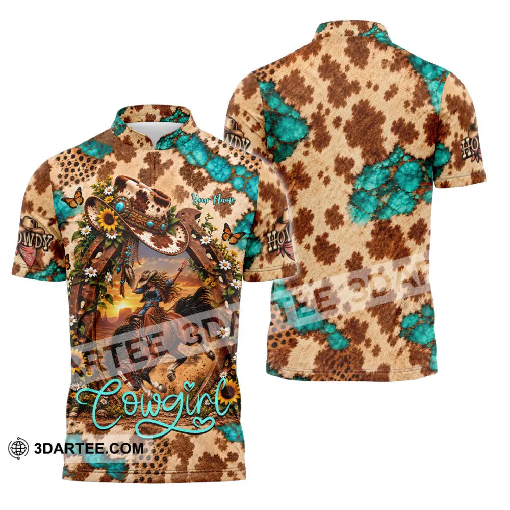 Women Shirt - Custom Cowgirl Shirt - Zipper Polo Shirt / S - T-shirt