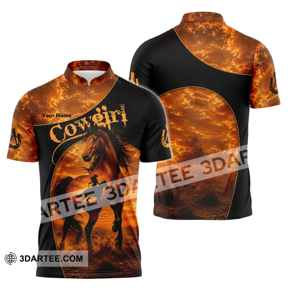 Women Shirt - Custom Cowgirl Shirt - Zipper Polo Shirt / S - T-shirt