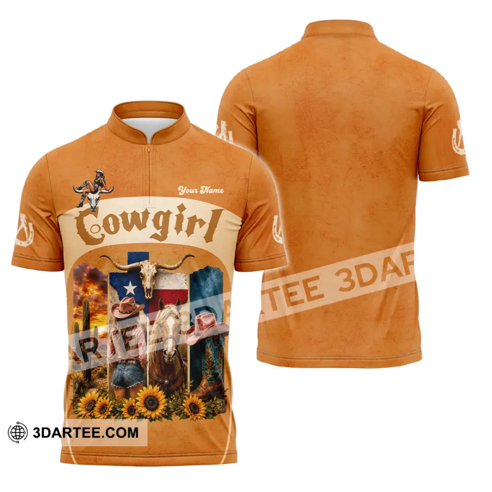 Women Shirt - Custom Cowgirl Shirt - Zipper Polo Shirt / S - T-shirt