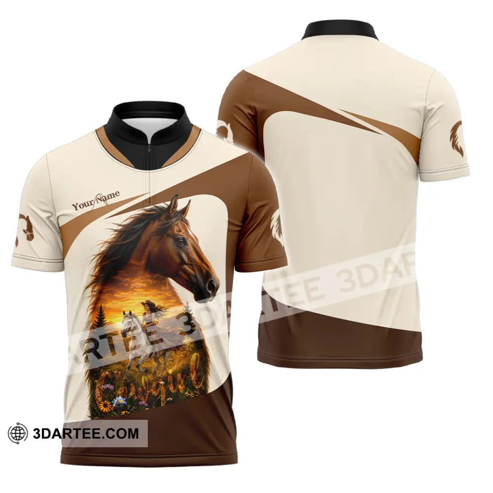 Women Shirt - Custom Cowgirl Shirt - Zipper Polo Shirt / S - T-shirt