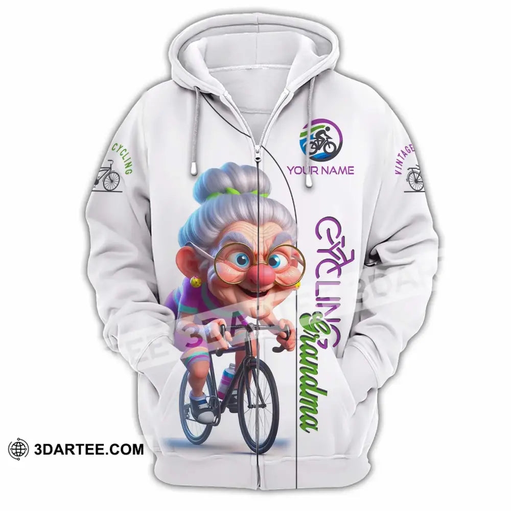 Women Shirt - Custom Cycling Grandma Sports Shirt Zipper Hoodie / S T-shirt