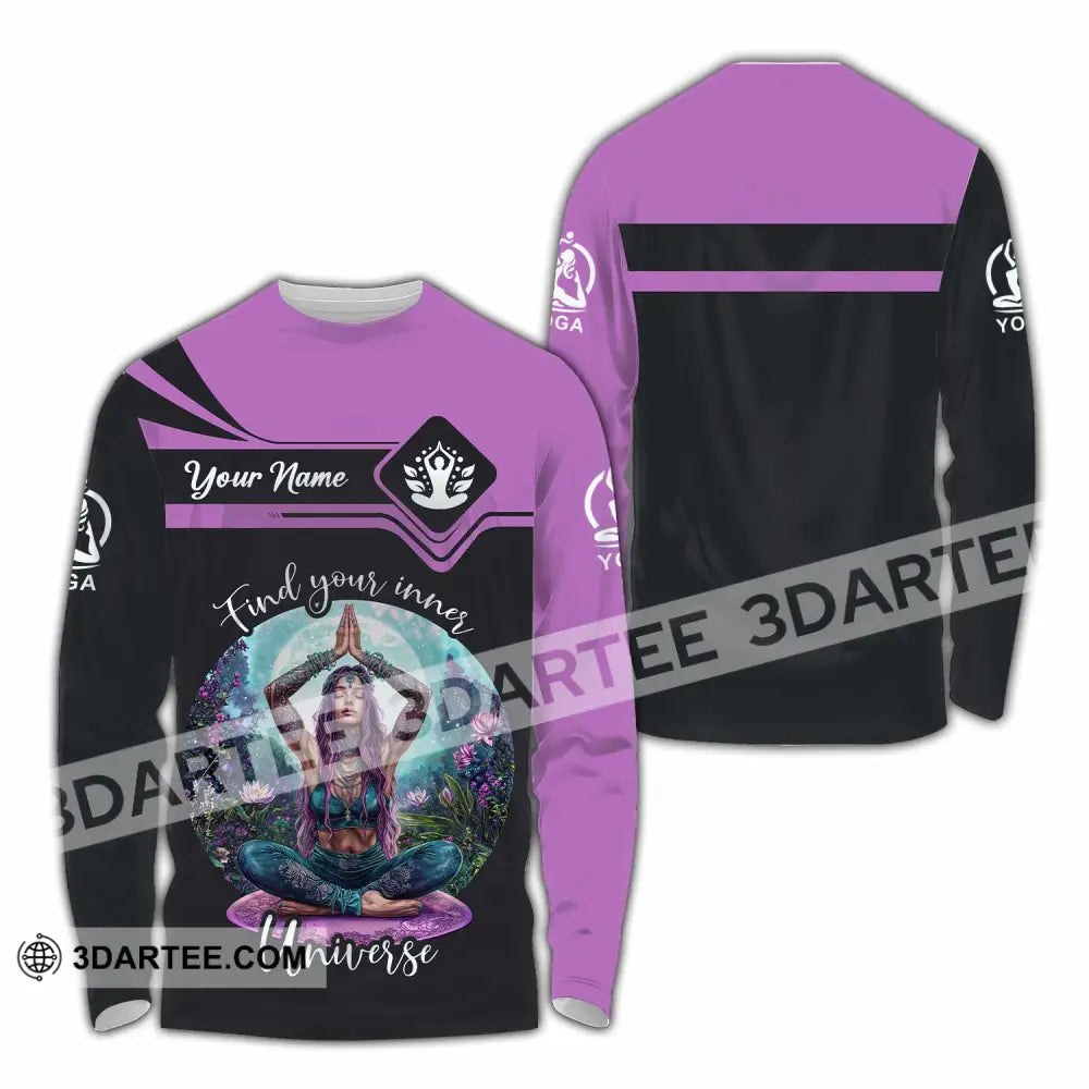 Women Shirt - Custom Find Your Inner Universe Yoga Shirt Long Sleeve Shirt / S T-shirt