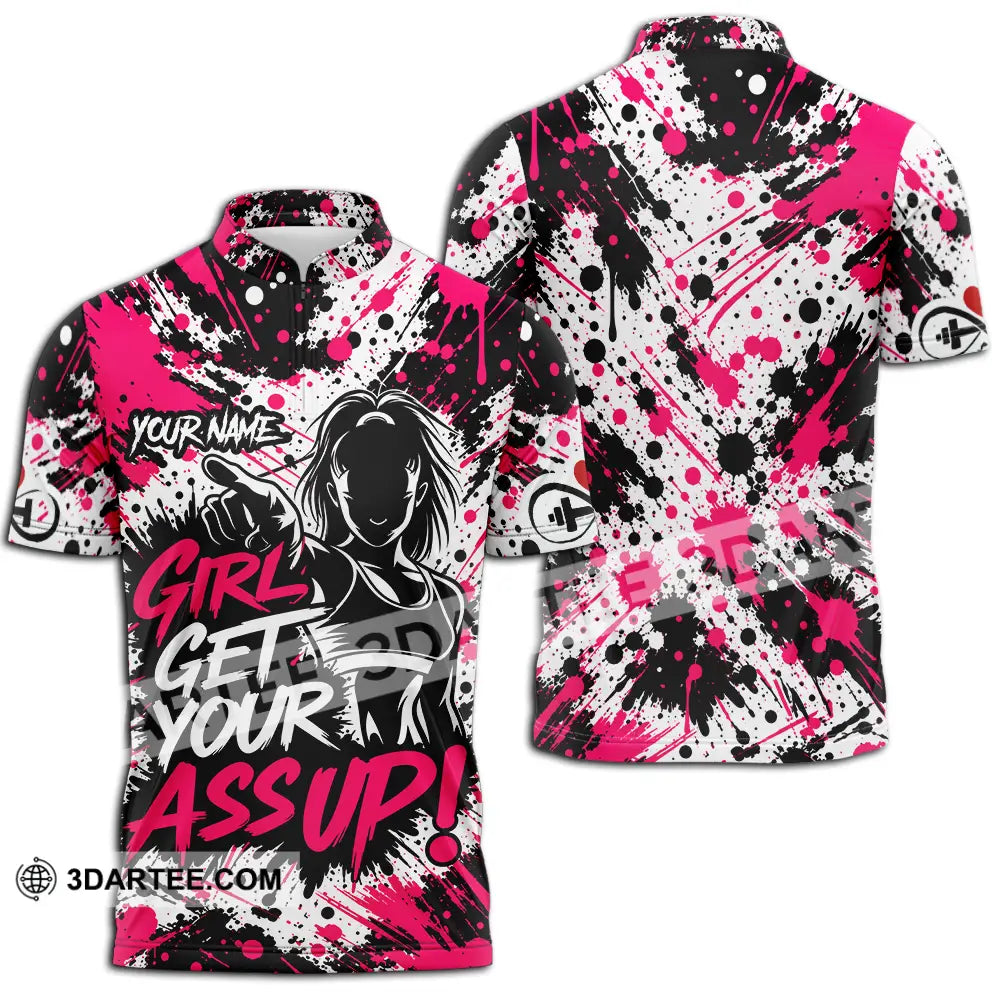 Women Shirt - Custom Girl Get Your Assup Shirt - Zipper Polo Shirt / S - T-shirt