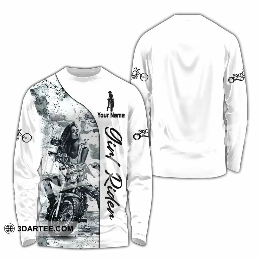 Women Shirt - Custom Girl Rider Shirt - Long Sleeve Shirt / S - T-shirt