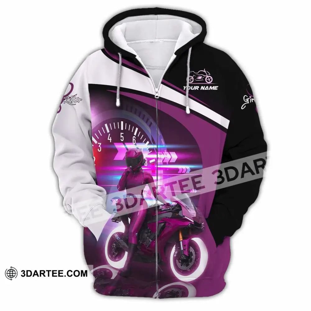 Women Shirt - Custom Girl Rider Shirt - Zipper Hoodie / S - T-shirt