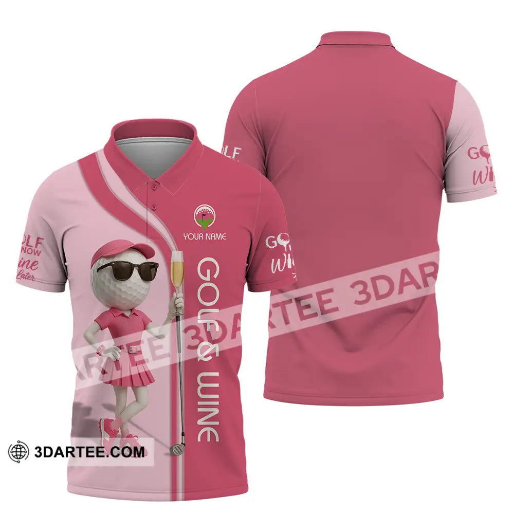 Women Shirt - Custom Golf And Wine Shirt Polo Shirt / S T-shirt