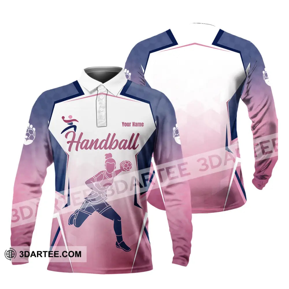 Women Shirt - Custom Handball 3D Shirt - Long Sleeve Polo / S - T-shirt